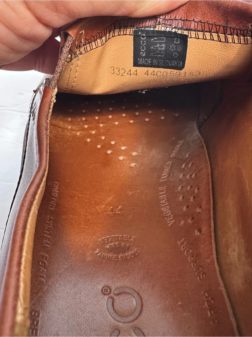 ECCO Men's Cognac Holton Slip-On Leather Business Loafers-Size 44 US 10/10.5